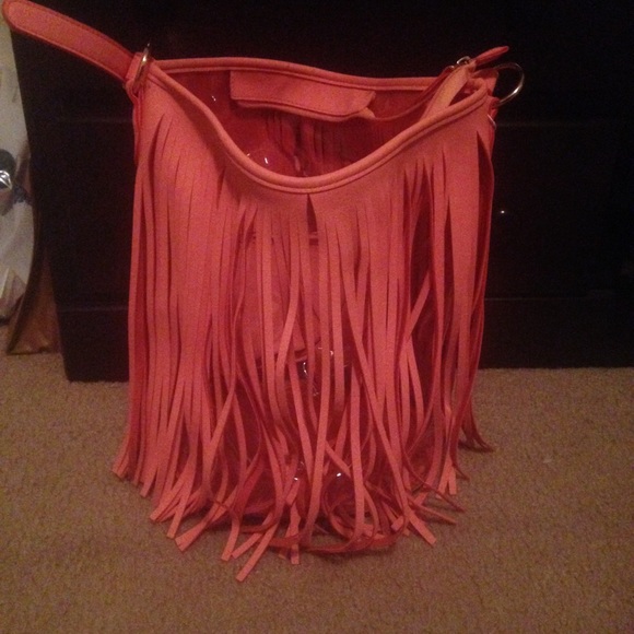 Handbags - Orange fringe purse