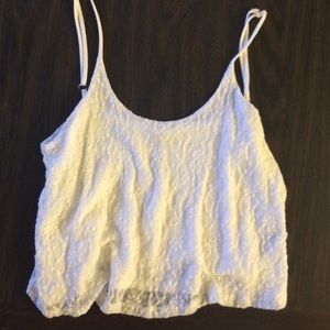 Cream flower laced top from tillys