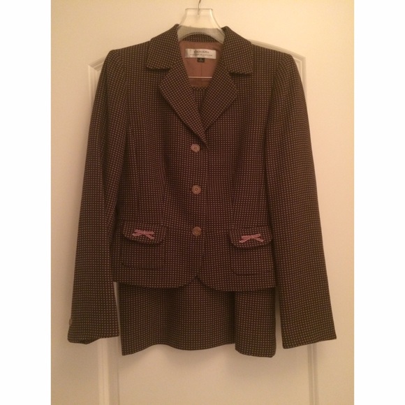 Tahari Brown and Pink Suit