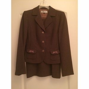 Tahari Brown and Pink Suit