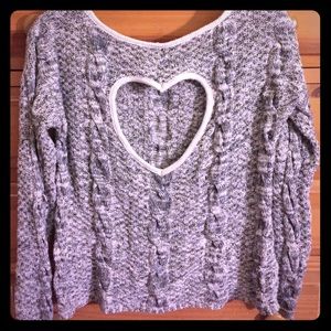 Heart-Shaped Open Back Sweater