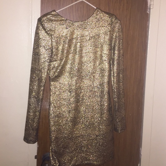 Gold embellished dinner dress