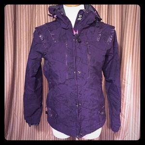 686 purple ski jacket with leather accent 🙈RARE🙈