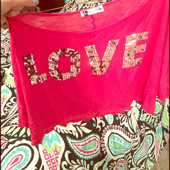 LOVE sequin crop top
