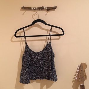 Crop floral tank, flowey