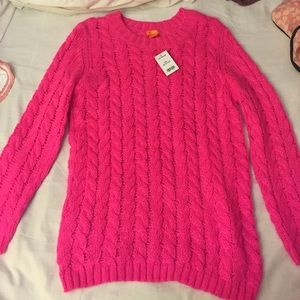 Knitted hot pink sweater