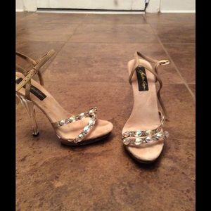 Wedding/ pageant/ prom heels with crystals.