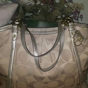 Authentic Coach Alexandria bag, beige ombre