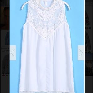 White chiffon crotchet dress