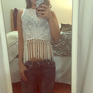 Boho fringe crop top