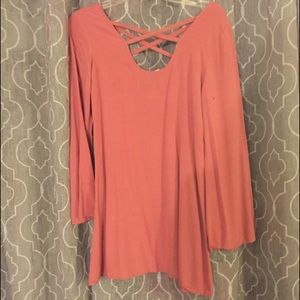 Bohemian flowy cross front dress