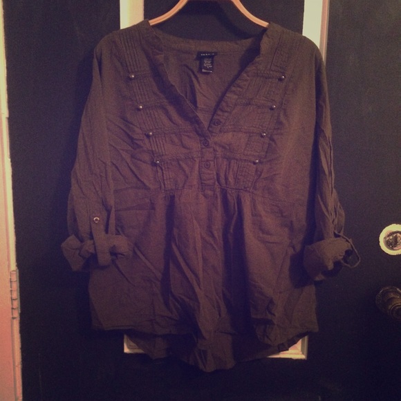 Torrid green military top