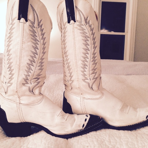 Black and white cowboy boots