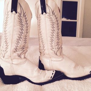 Black and white cowboy boots