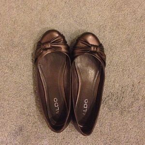 Metallic Brown Aldo Flats