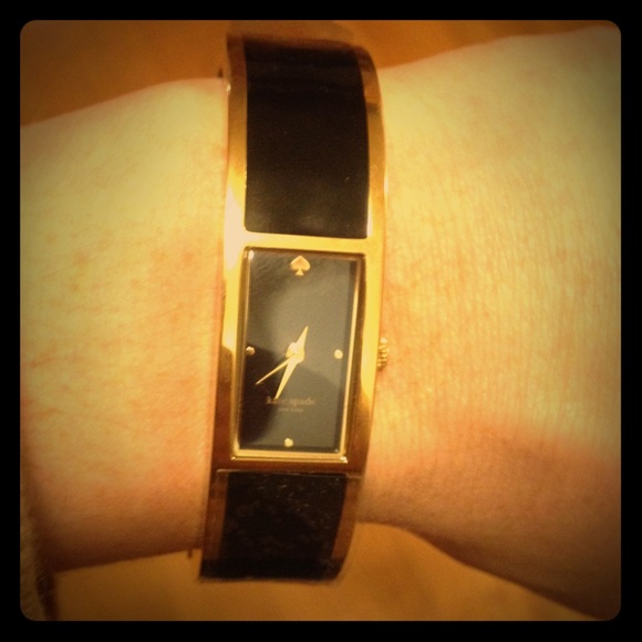 Kate Spade Black Enamel & Gold Carousel Watch