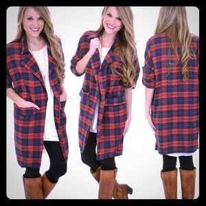 Amazing flannel checkered duster!!