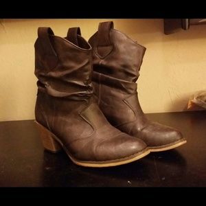 Brown Cowgirl Ankle Boots