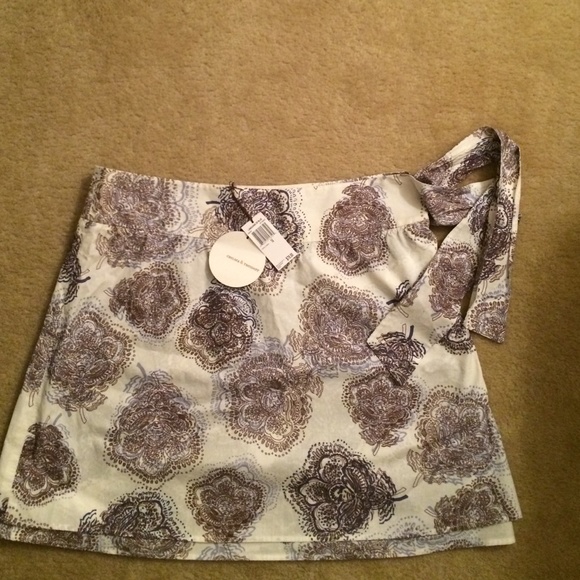 NWT Chelsea & Theodore floral skirt w/ zip & tie - Picture 1 of 4