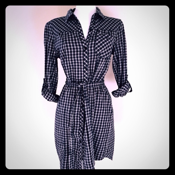BDG Flannel Shirtdress - Picture 1 of 3