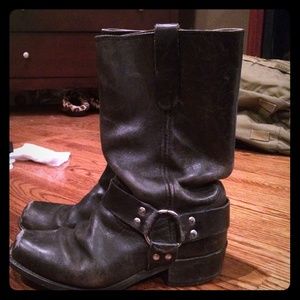 Rugged, Black Motorcycle Boots