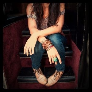 BedStu Blue Luxe Vintage Style Boots