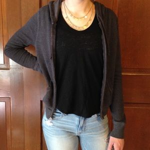 Gray zip up hoodie from PacSun