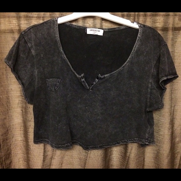 Black grunge crop top