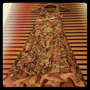 Halter brown/pink dress