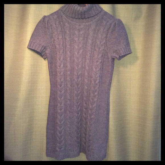 Gray Turtleneck Sweater Dress - Picture 2 of 5