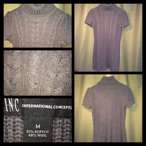 Gray Turtleneck Sweater Dress - Picture 5 of 5