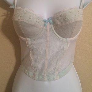 Victoria's Secret I Do Blue Bling Corset Lingerie