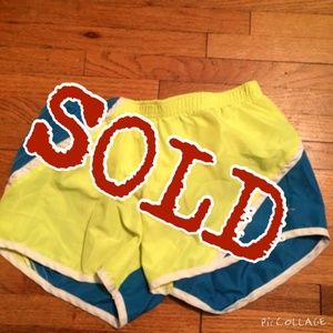 Neon Yellow/Blue Running Shorts