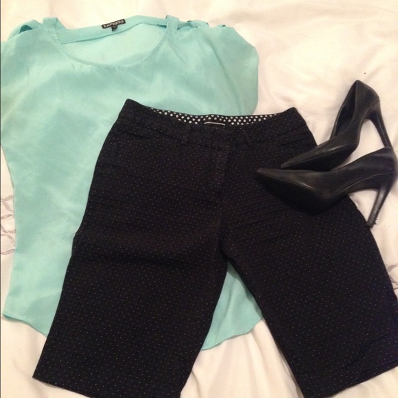 Express Black Polka Dot Editor City Shorts - Sz 4