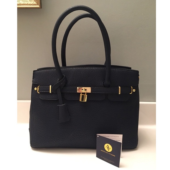 Adrienne Vittadini  Handbags - Adrienne Vittadini Pebble Travel/work Navy Satchel