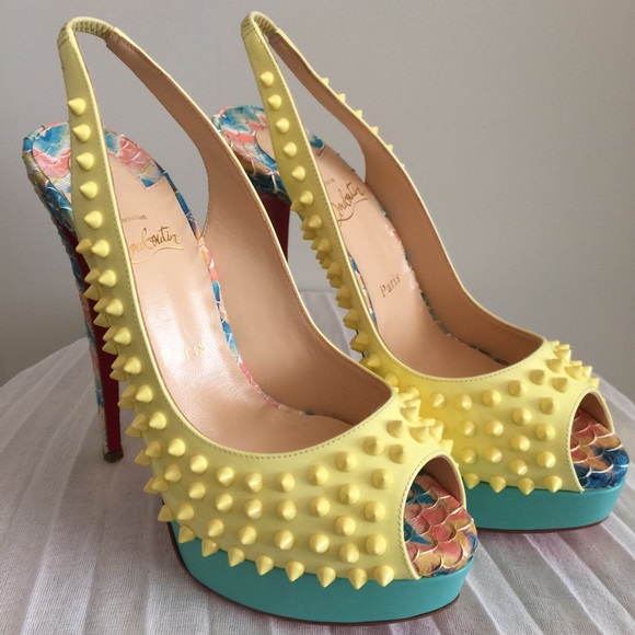 Christian Louboutin Lady Peep Sling Spikes