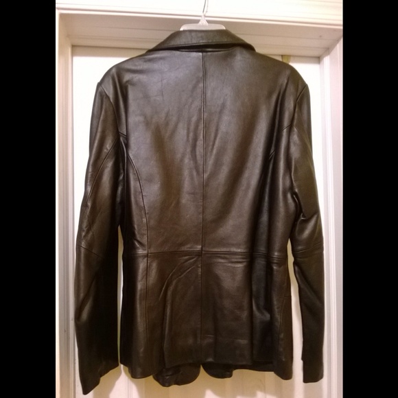 Black leather Blazer NWOT - Picture 2 of 3