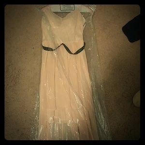 High low peach white dress