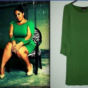 Cynthia Rowley body con dress in green