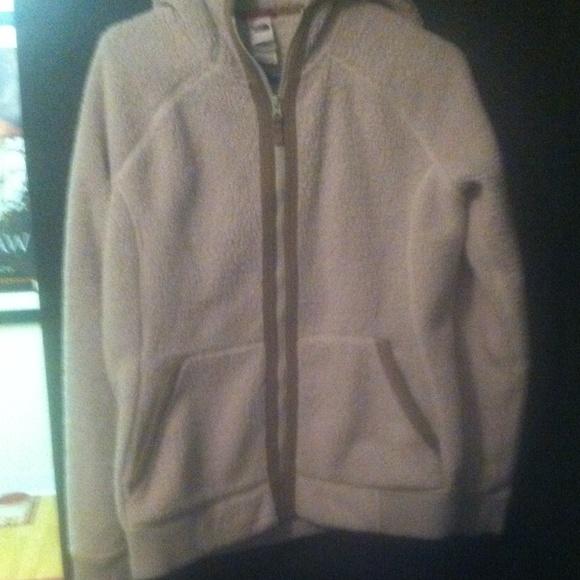 The north face large fleece hooded zip up jacket
