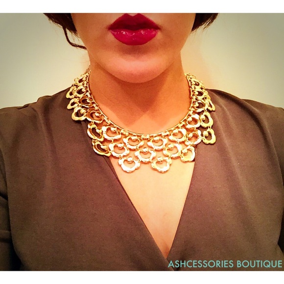 Bar III Gold-Tone Lace Filigree Statement Necklace - Picture 1 of 4