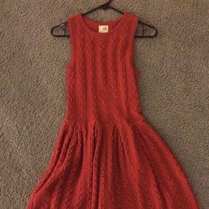 Anthropologie flared & cabled sweater dress