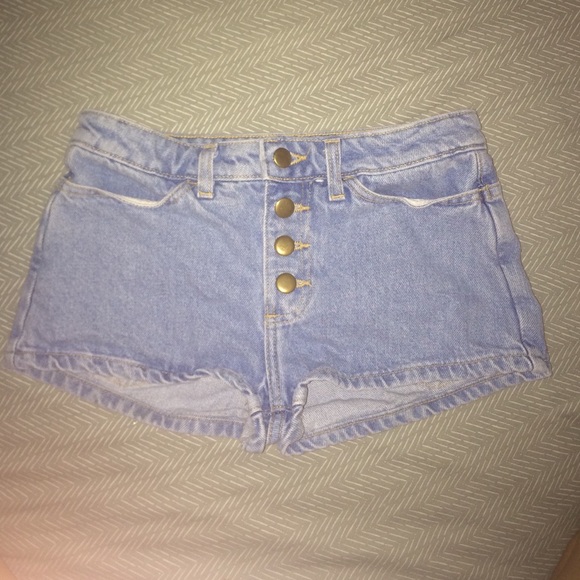 American Apparel high-rise denim shorts