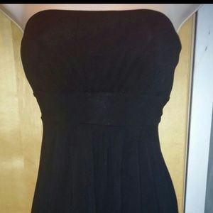Black strapless mini dress