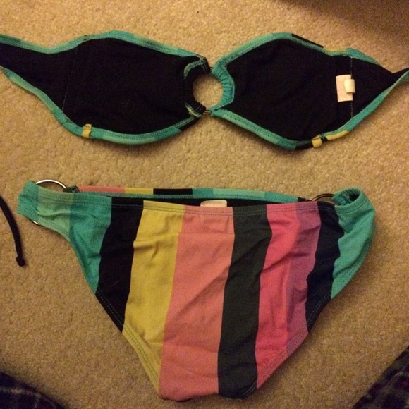 Strapless bathing suit set(: