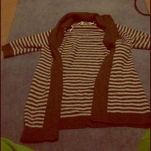 Gray and white cardigan