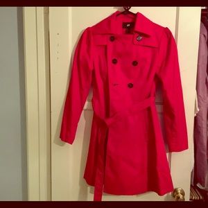 Cherry Red Trench Coat