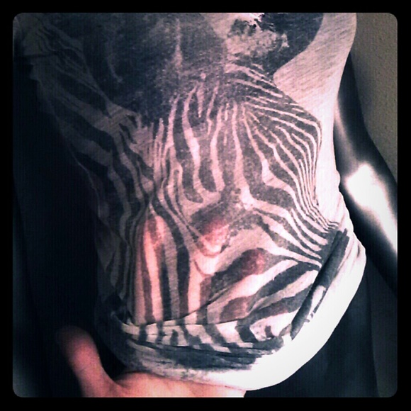 Sheer Zebra Tee - Picture 1 of 3