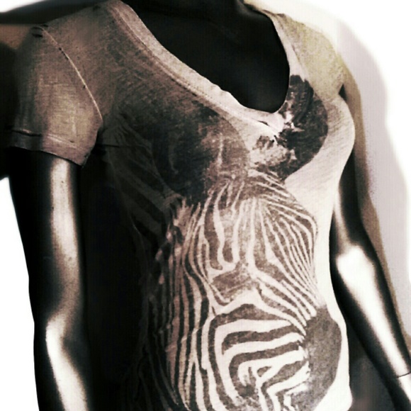 Sheer Zebra Tee - Picture 2 of 3