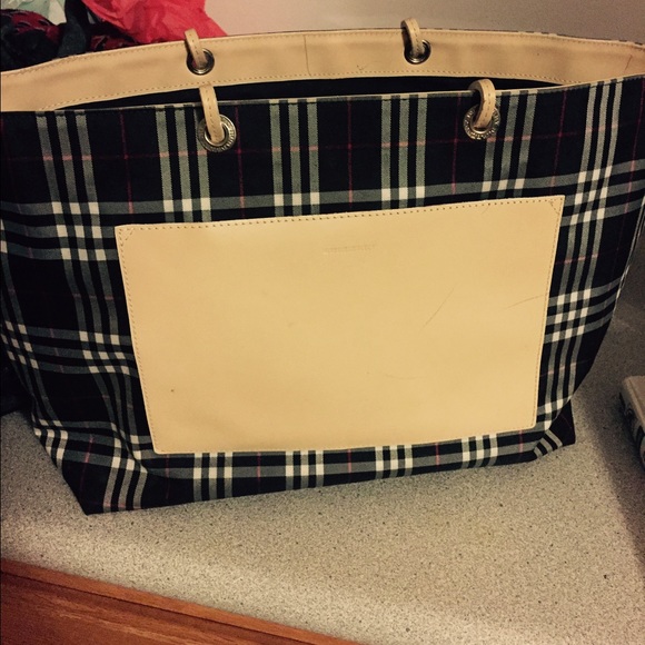 SOLD****Auth Burberry Label London Check Nylon